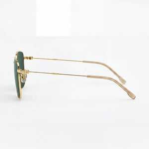 Hugo Boss 1619/F/S Rectangular Sunglasses Women — side view, Non-Polarized Green Mirror lens