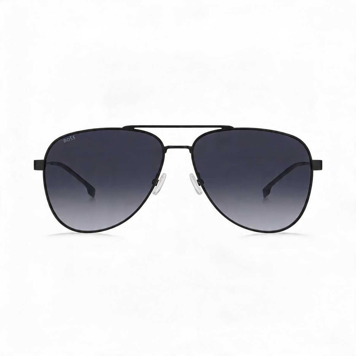 HUGO BOSS Gafas de sol modernas para hombre, con montura de acero inoxidable, protección UV, rutenio oscuro mate, 60 mm, Photo 2