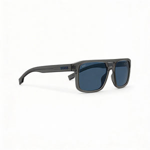 Hugo Boss 1648-S Rectangle Sunglasses Men — side view, Non-Polarized Blue lens
