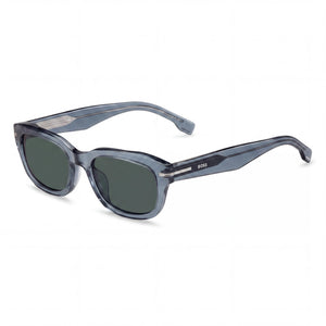 Hugo Boss 1793/F/S Grey Rectangle Sunglasses for Women, Green Mirror lens