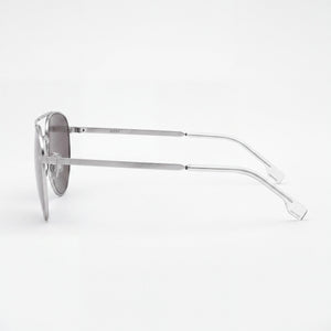Hugo Boss 206808 Rectangle Sunglasses Men — side view, Non-Polarized Silver Mirror lens
