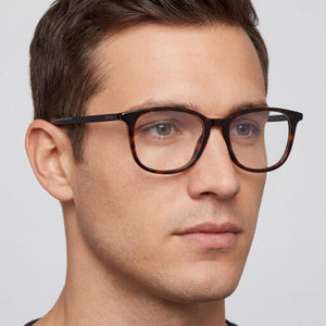 Hugo Boss 581 Rectangle Eyeglasses Men — side view, 581 Acetate temples