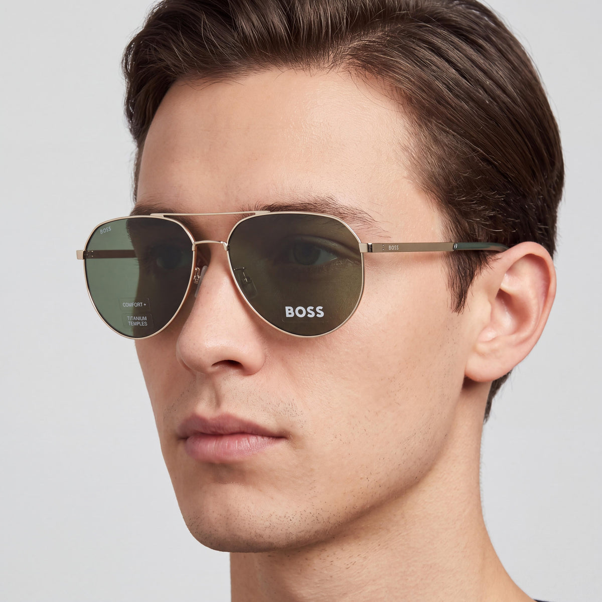 Gafas de sol Hugo Boss B1473fsk de piloto unisex de acero inoxidable con montura dorada 100% protección UV 61mm, Photo 5
