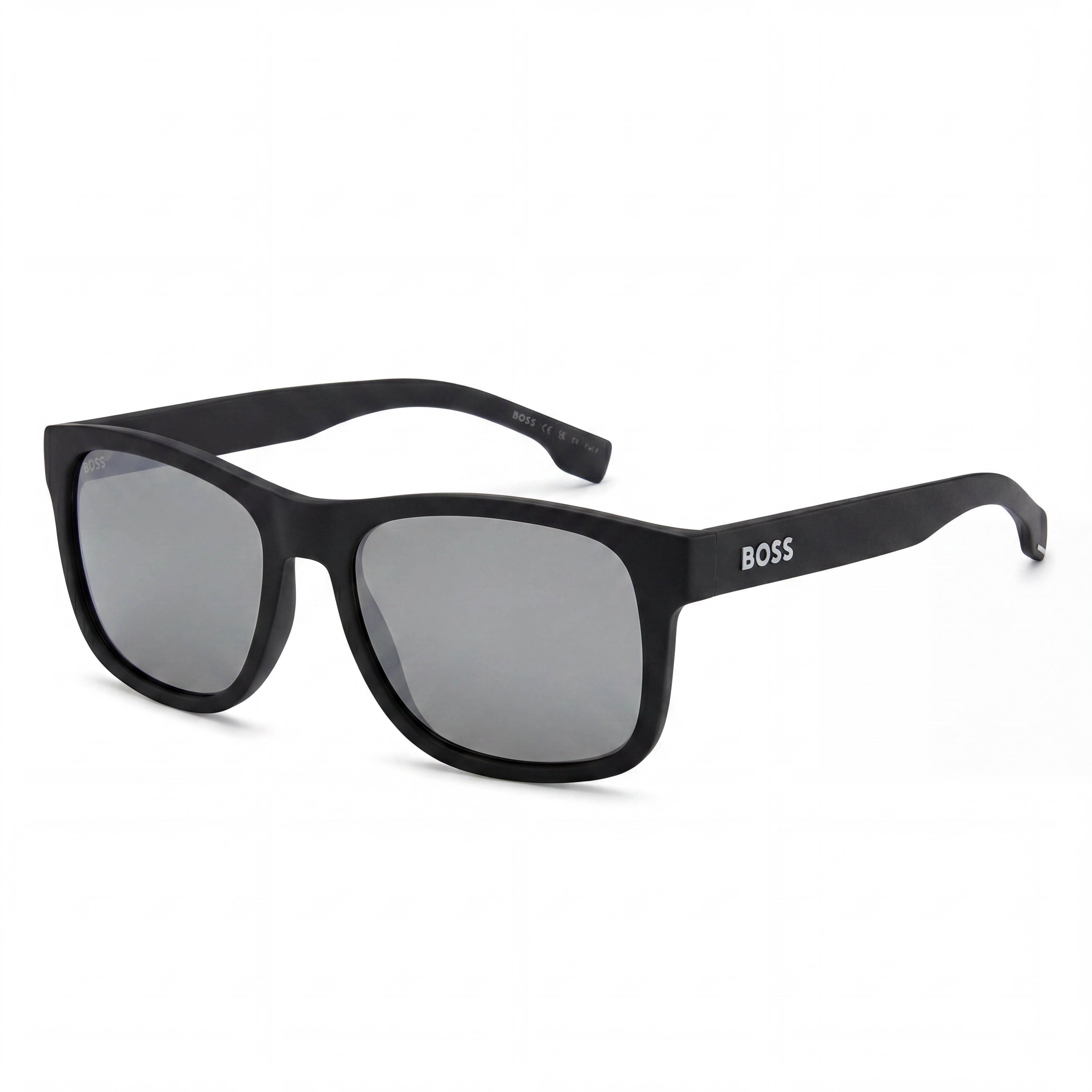 Hugo Boss B1568S Matte Black Rectangle Eyeglasses for Men, 55mm, Photo 1