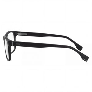 Hugo Boss Black 1518 Rectangle Eyeglasses Men — side view, Black Polycarbonate temples
