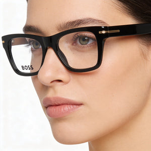 Hugo Boss Rectangle Eyeglasses for Women — front view, Acetate