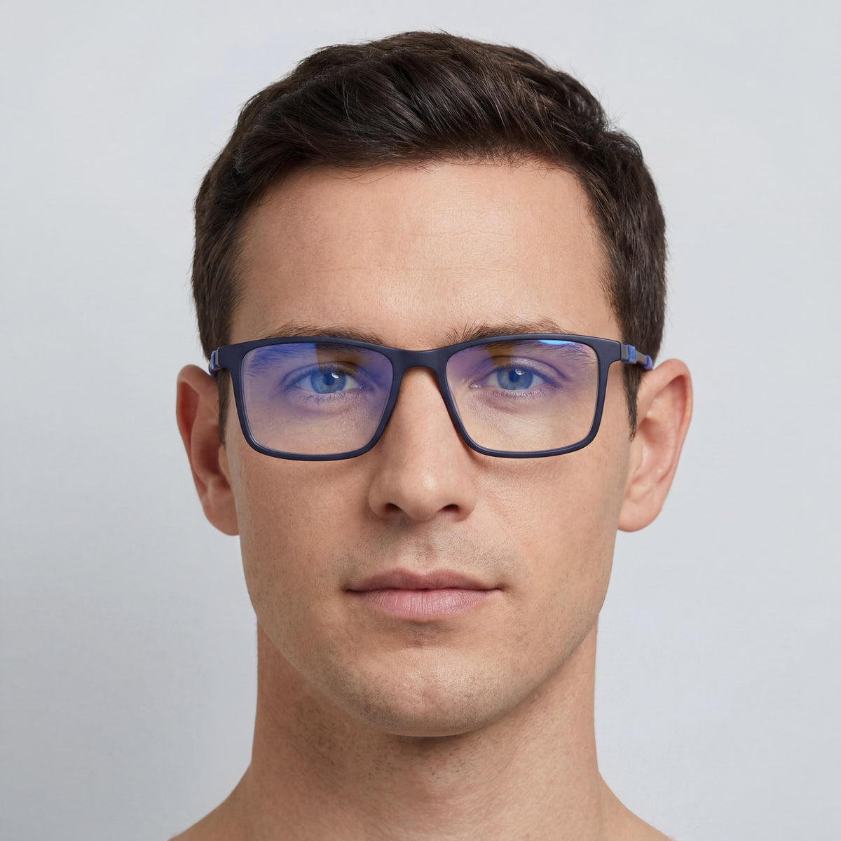 Hugo Boss Blue Rectangle Unisex Eyeglasses, Acetate 54mm, Photo 4