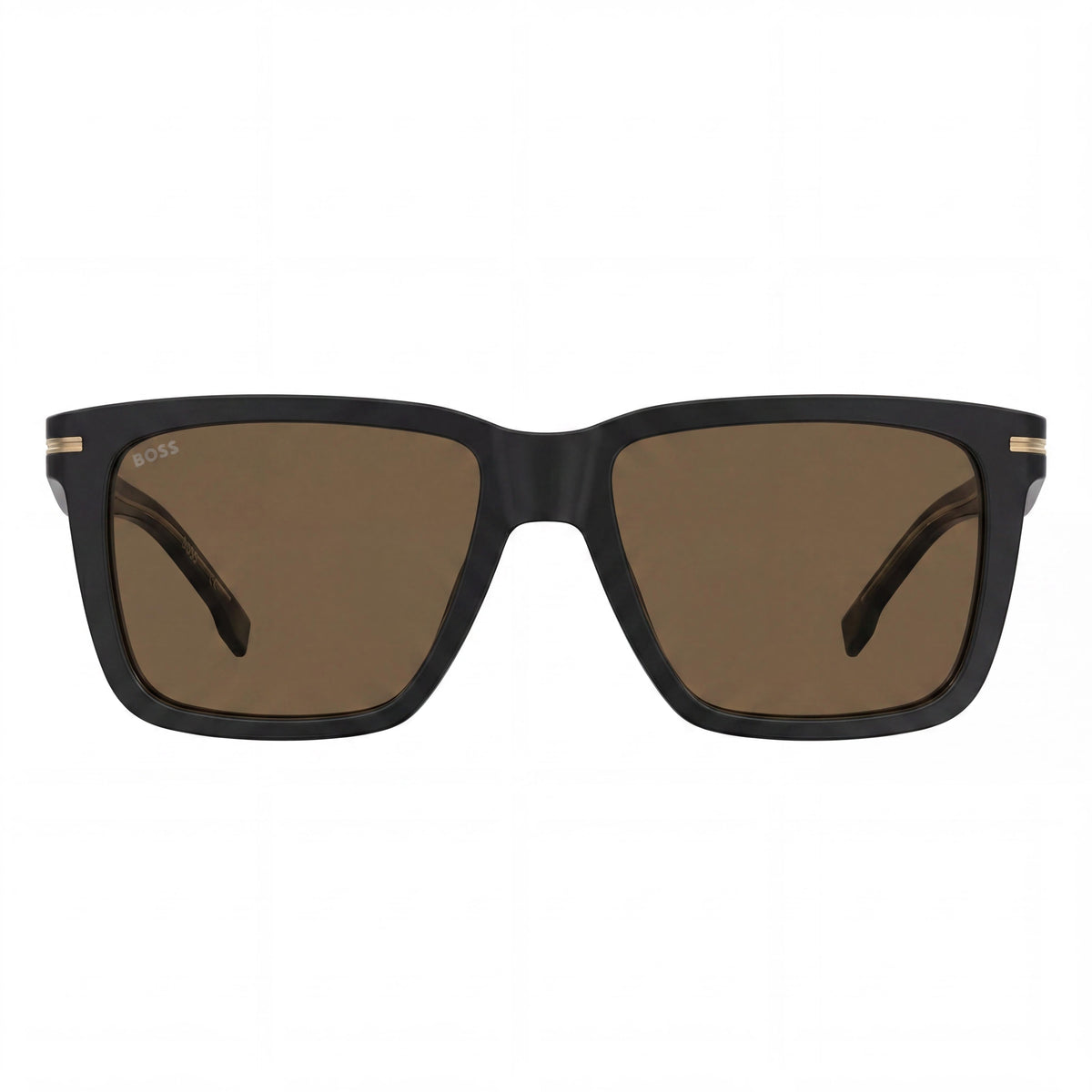 Gafas de sol rectangulares para hombre Hugo Boss en negro/dorado/gris, 55 mm, Photo 2