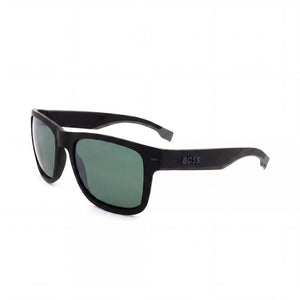 Hugo Boss Black Rectangle Sunglasses Unisex, Green lens