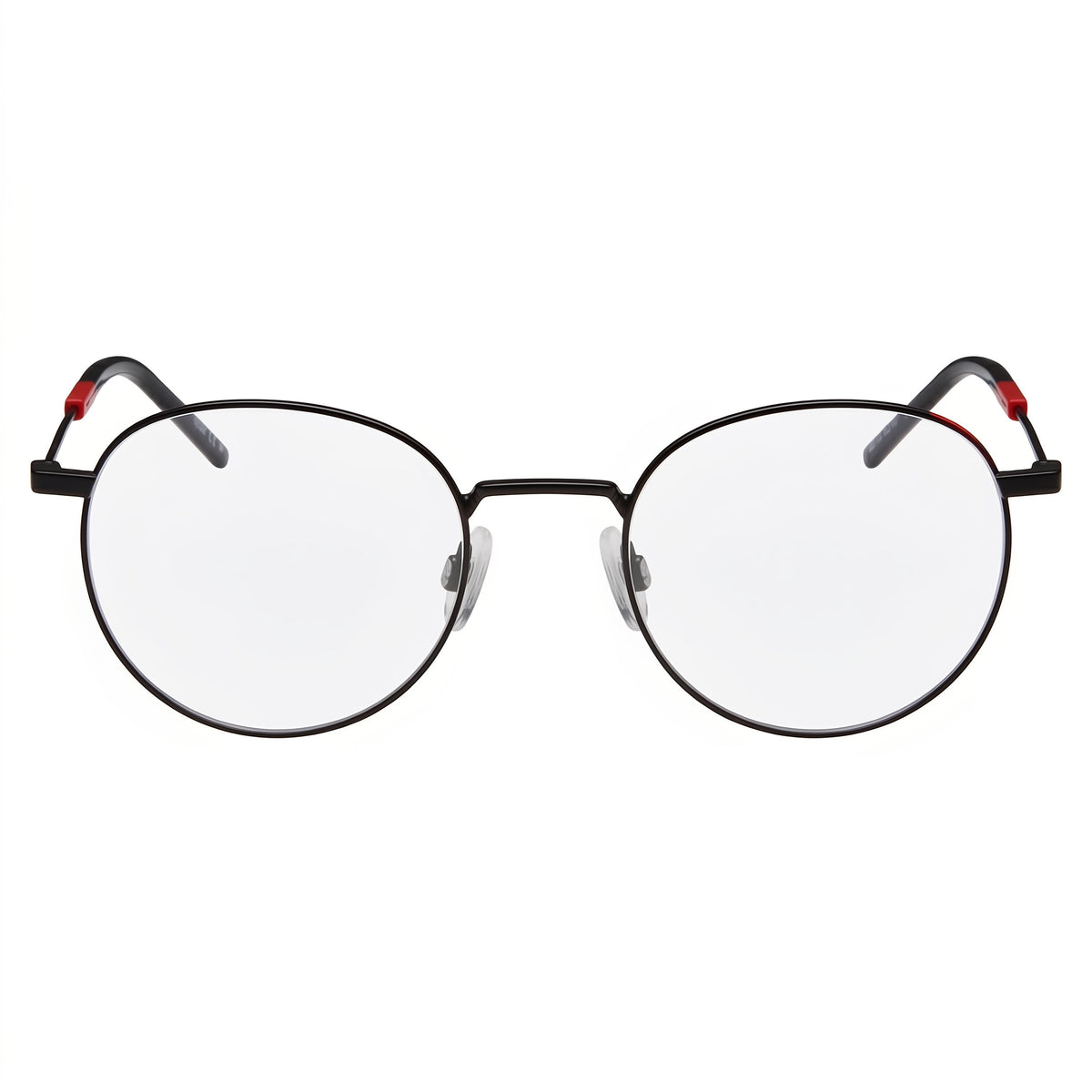 Hugo Boss Matte Black, Red Round Eyeglasses Unisex, Metal 51mm, Photo 2