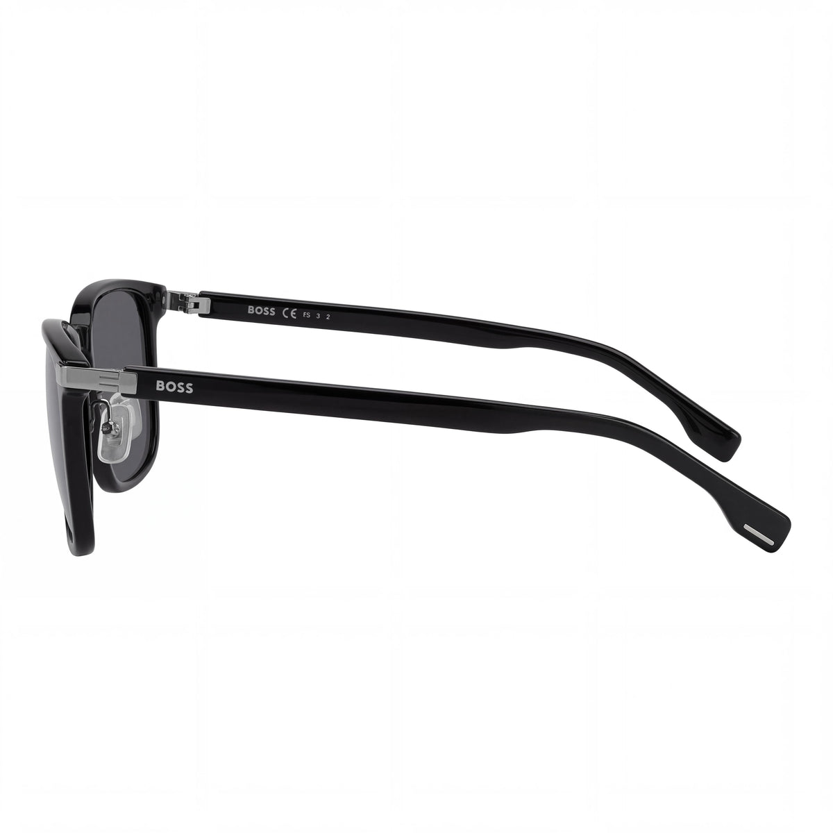Gafas de sol unisex cuadradas Hugo Boss negras, 57 mm, Photo 3