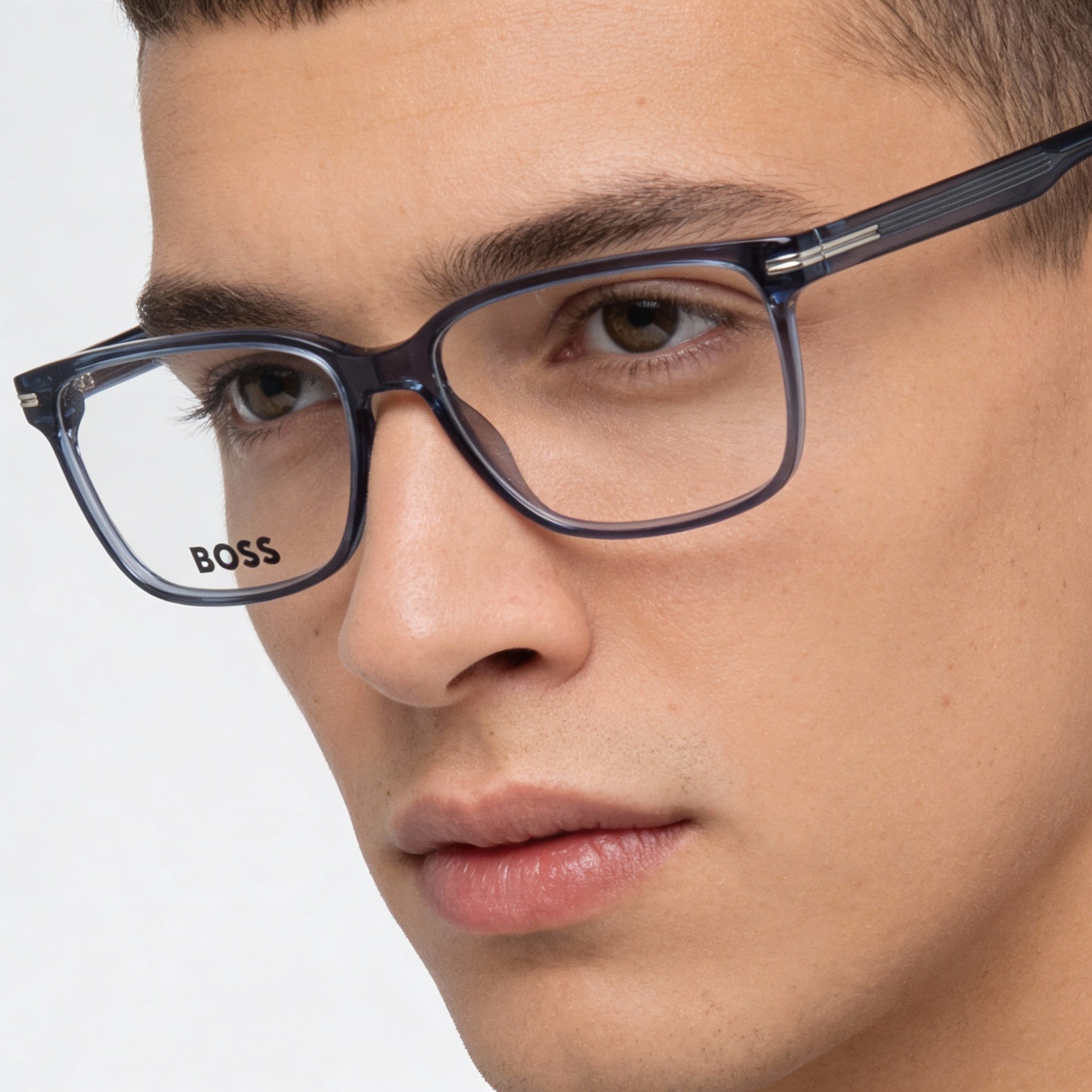 Gafas Hugo Boss Rectangulares Azules para Hombre, Acetato 57mm, Photo 4
