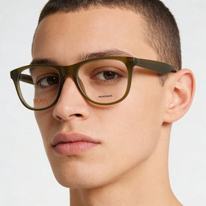 Hugo Boss BO-0218-EZE-17-52-17-140 Square Eyeglasses Unisex — interior view, Plastic frame detail