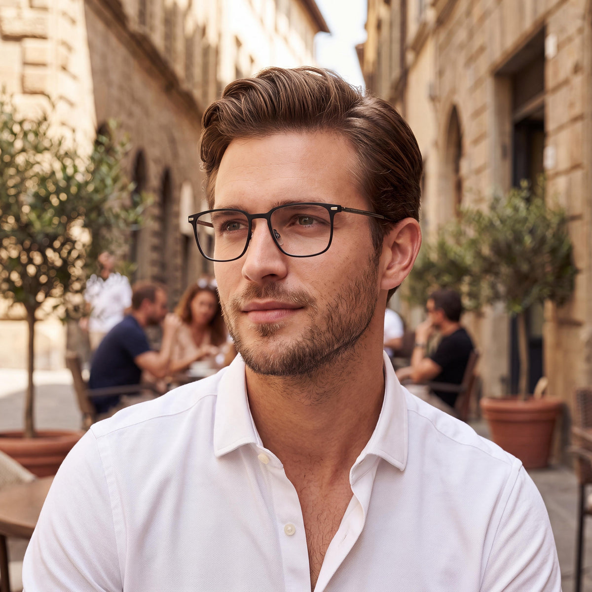 Hugo Boss Boss 1021 Matte Black Rectangle Eyeglasses for Men, 52mm, Photo 5