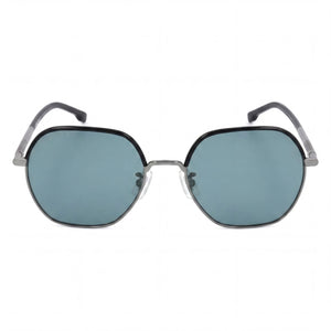 Hugo Boss Boss 1107/F/S Geometric Sunglasses Unisex — front view, Stainless Steel frame