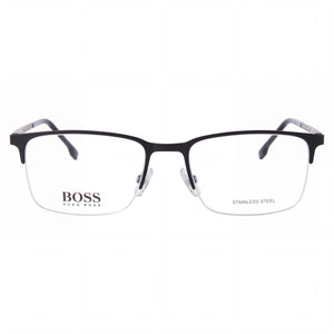 Hugo Boss BOSS 1187 Rectangle Eyeglasses Unisex — front view, Stainless Steel