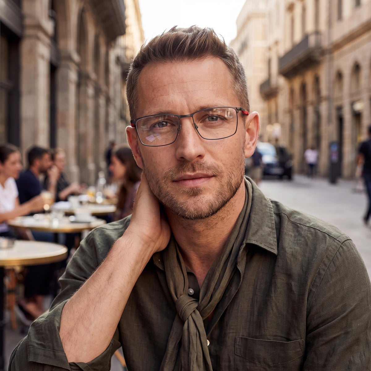 Hugo Boss 1201 Matte Black Rectangle Eyeglasses for Men, 58mm, Photo 4