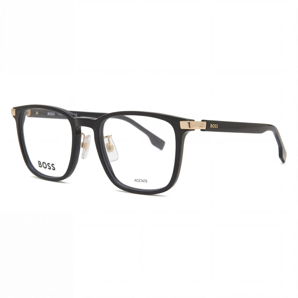 Hugo Boss Boss 1408/F Black Gold Square Eyeglasses Unisex, 54mm, Photo 1