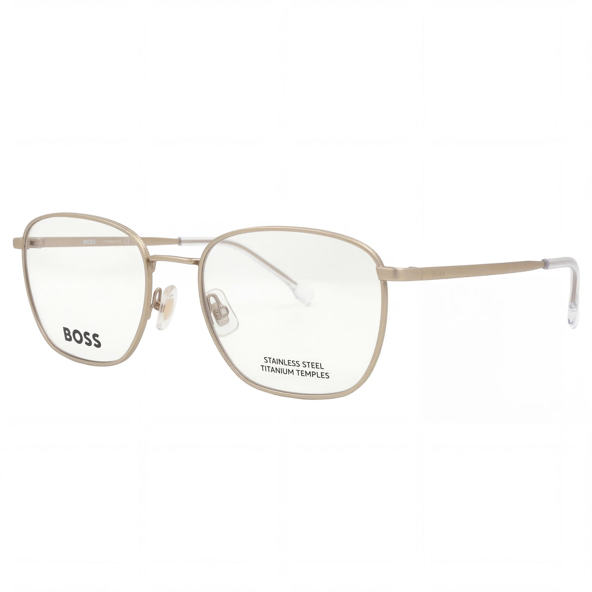 Gafas graduadas unisex cuadradas Hugo Boss Boss 1415 en oro mate, 55 mm, Photo 1