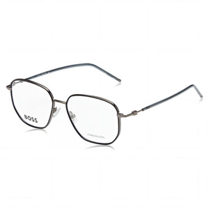 Hugo Boss Boss 1430 Silver Rectangle Eyeglasses Unisex, Alloy Steel frame