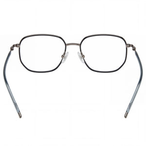 Hugo Boss Boss 1430 Rectangle Eyeglasses Unisex — side view, Silver Alloy Steel temples