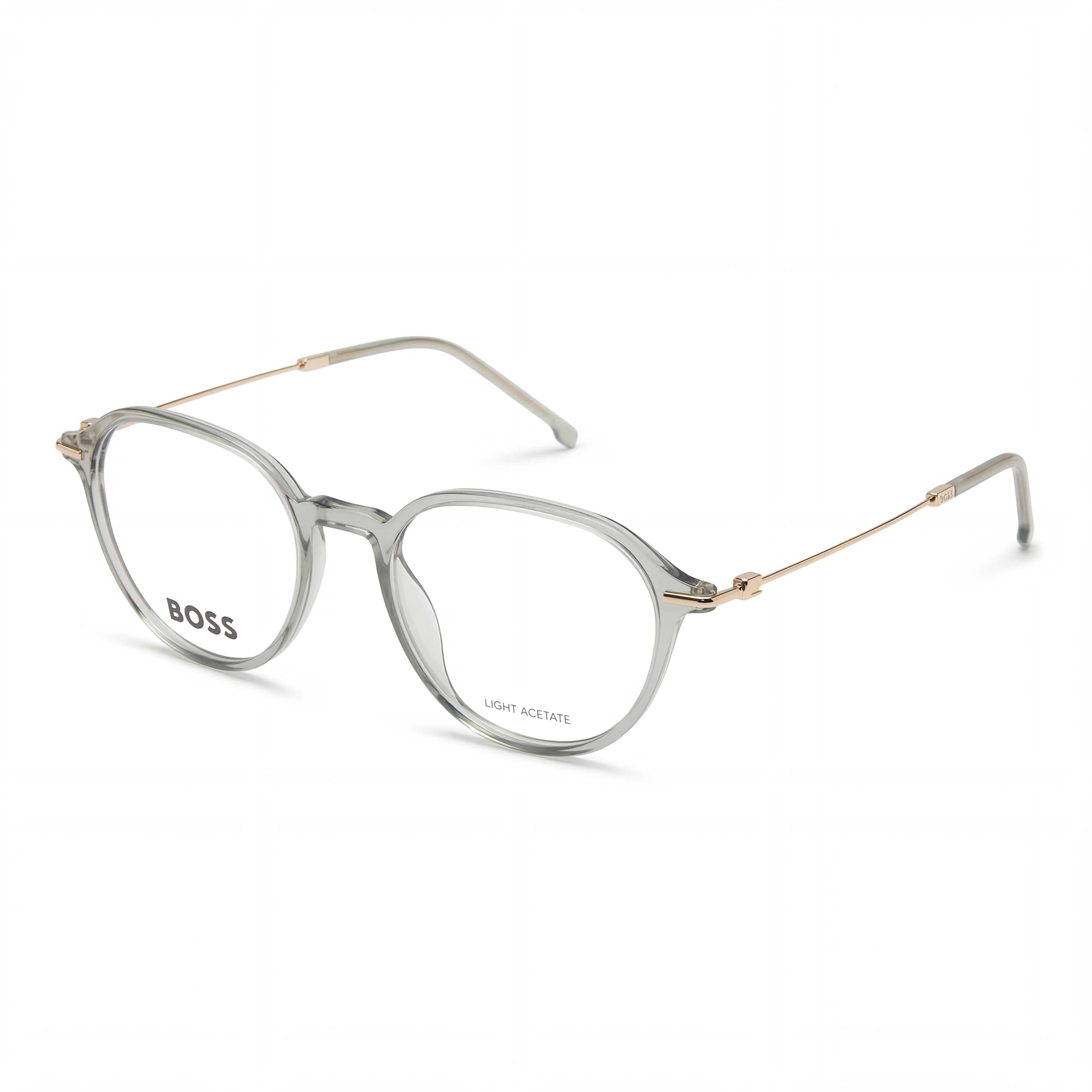 Hugo Boss Boss 1481 Gafas unisex redondas verdes, magnesio de 51 mm, Photo 1