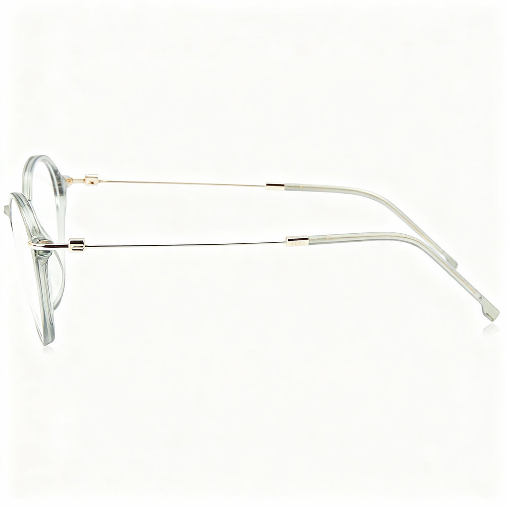 Hugo Boss Boss 1481 Round Unisex Eyeglasses — side view, Green Magnesium temples