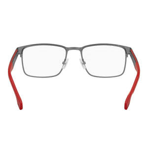 Hugo Boss BOSS 1488 Rectangle Eyeglasses Men — side view, Silver Metal temples