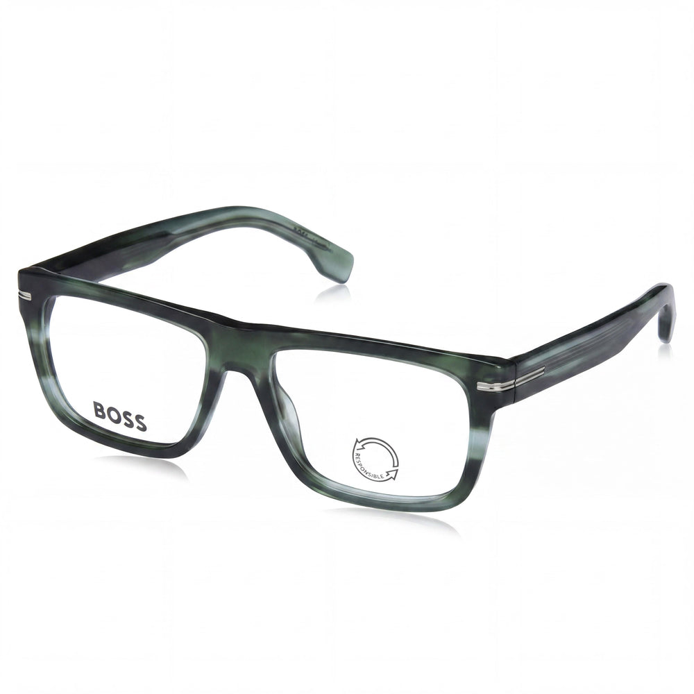 Hugo Boss Boss 1503 Green Square Unisex Eyeglasses, Acetate frame