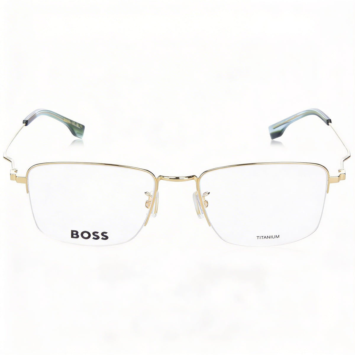Hugo Boss Boss 1516/g Gold Rectangle Eyeglasses for Men, Titanium 55mm, Photo 2