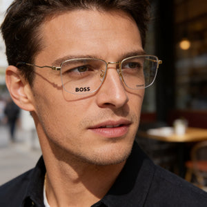 Hugo Boss Boss 1516/g Gold Eyeglasses Men — outdoor wear, Titanium frame