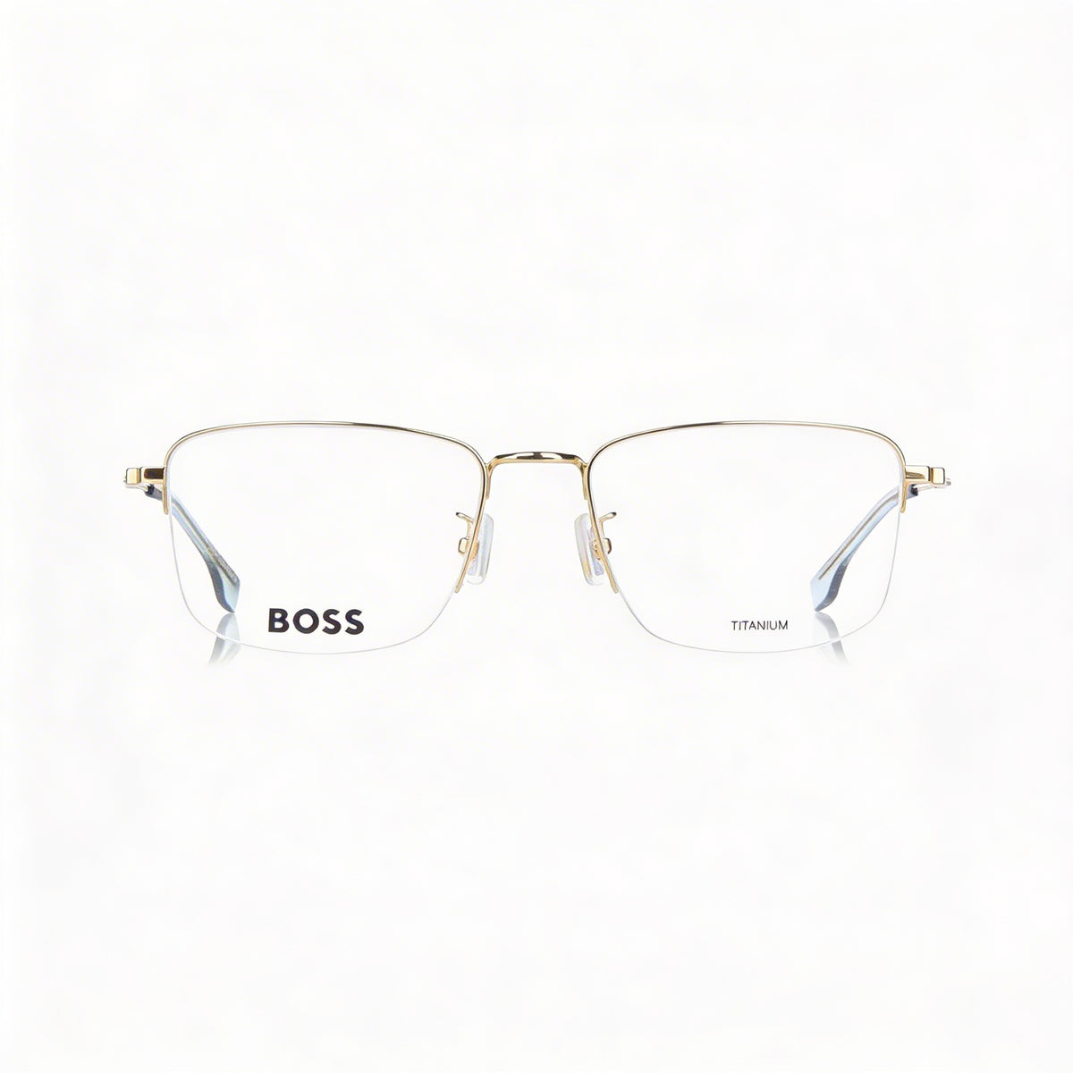 Hugo Boss Boss 1516/g Gold Rectangle Eyeglasses for Men, Titanium 55mm, Photo 3