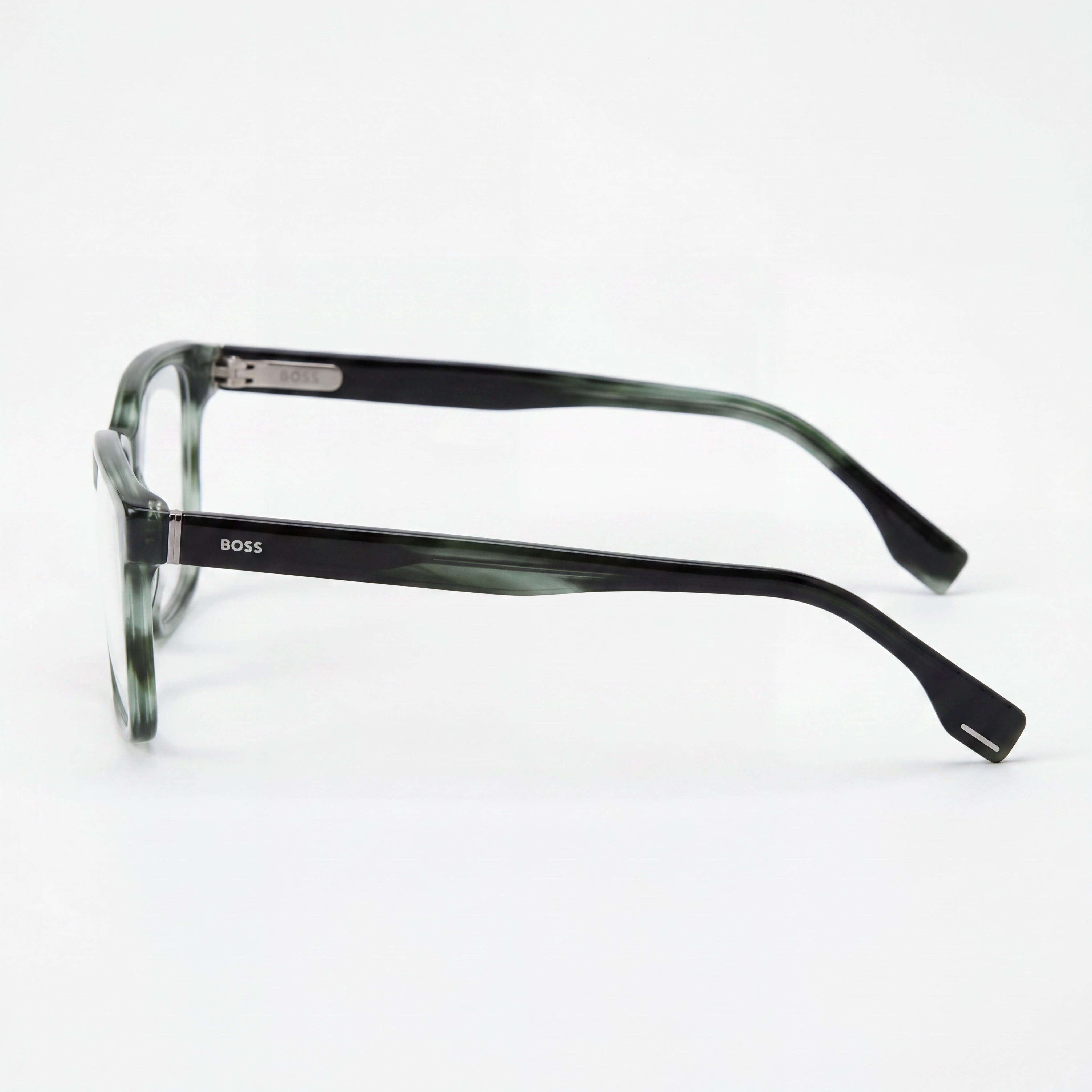 Gafas de sol modernas Hugo Boss para hombre con montura de acetato en color verde cuerno y lentes de policarbonato, tamaño 57 mm, Photo 3