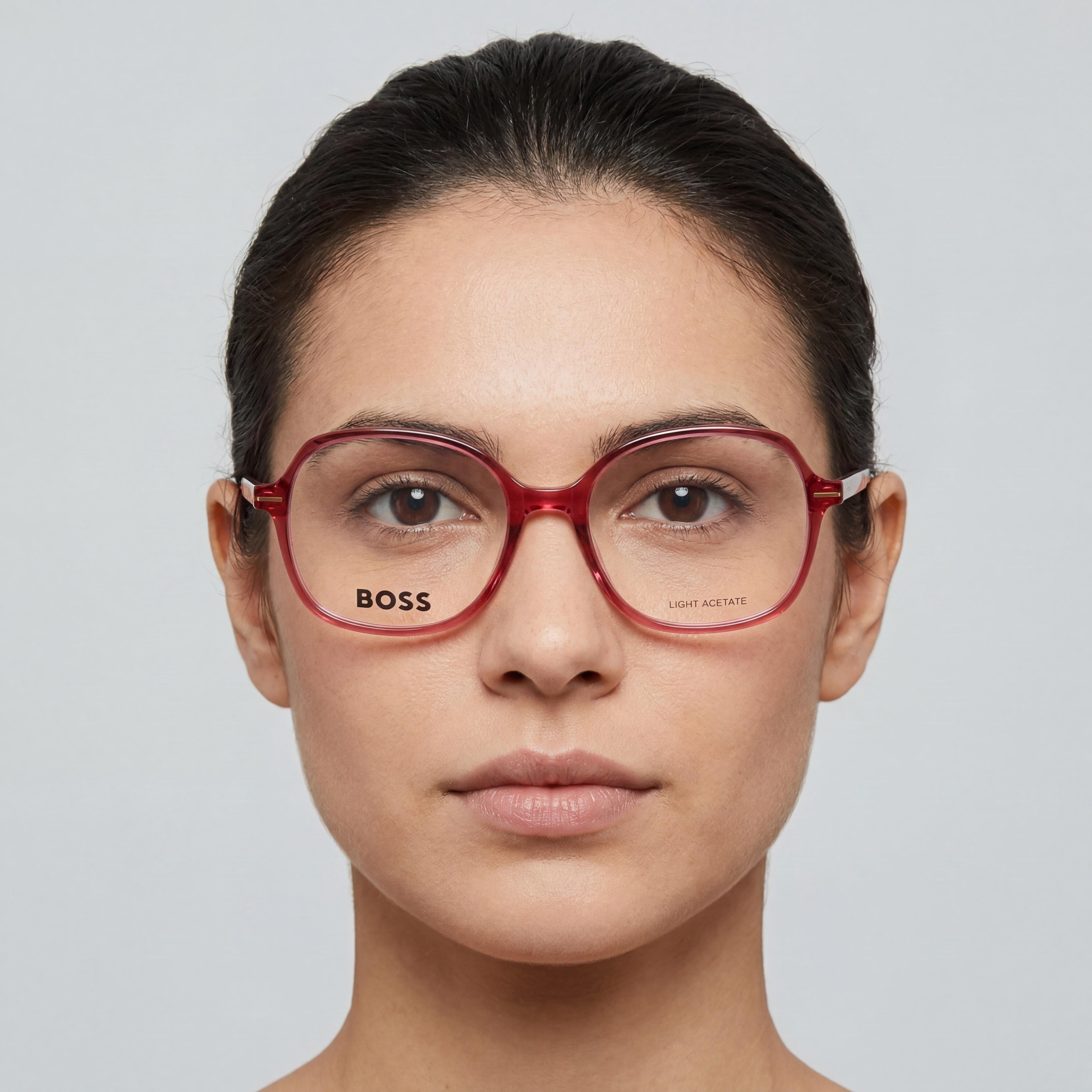 Hugo Boss Boss 1525 Gafas Cuadradas Burdeos para Mujer, Magnesio, Photo 4