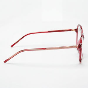 Hugo Boss Boss 1525 Square Eyeglasses Women — side view, Red Magnesium temples