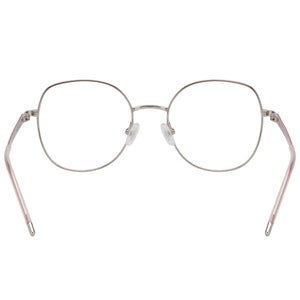 Hugo Boss Boss 1529 Round Eyeglasses Women — side view, Silver Pink Alloy Steel temples