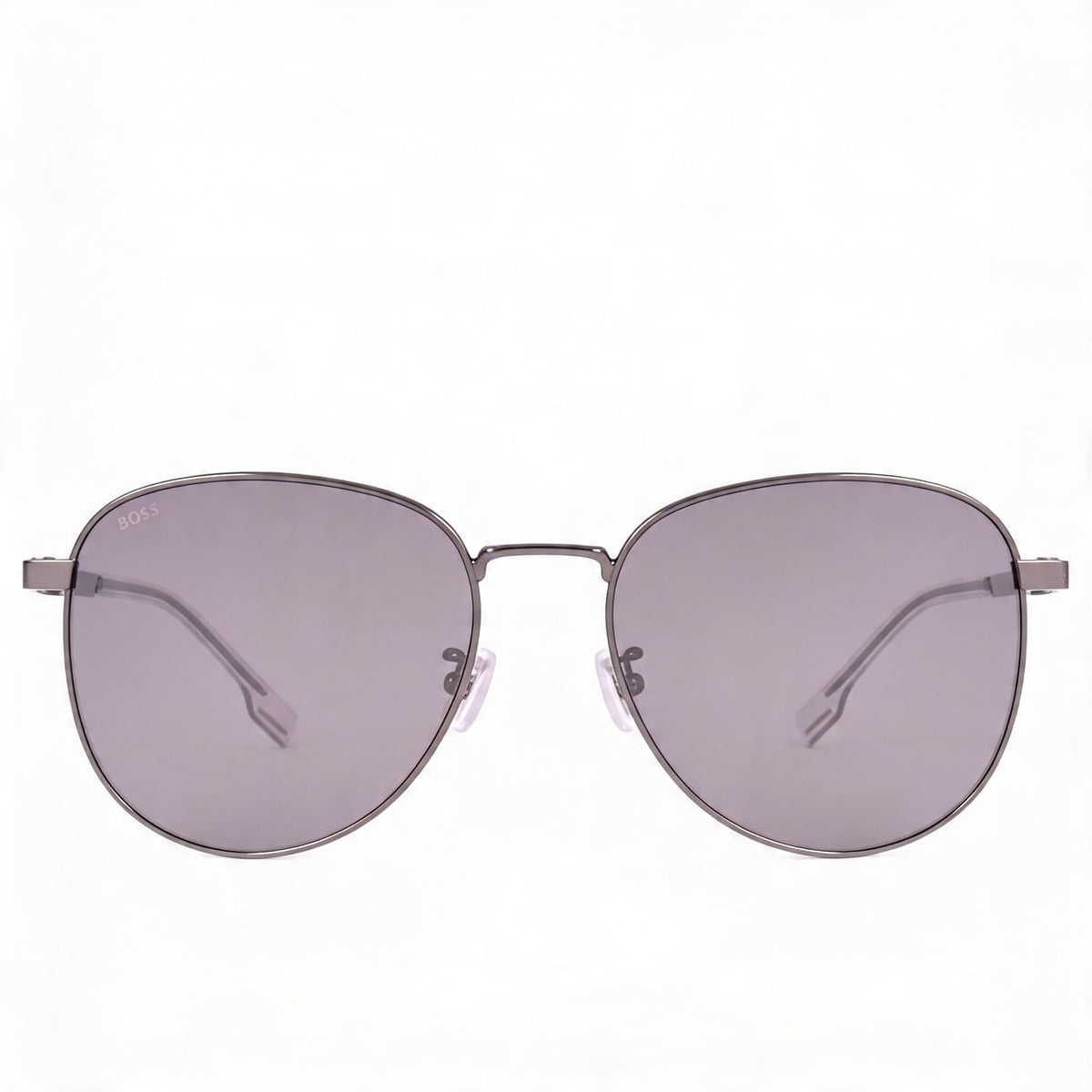 Hugo Boss Gafas de sol unisex modernas de acero inoxidable con espejo plateado, rutenio y sin polarizar con protección UV 57-18-145 mm, Photo 2