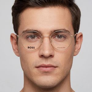 Hugo Boss BOSS 1539/F Gold Eyeglasses Men — lifestyle wear, classroom teaching and lecture halls