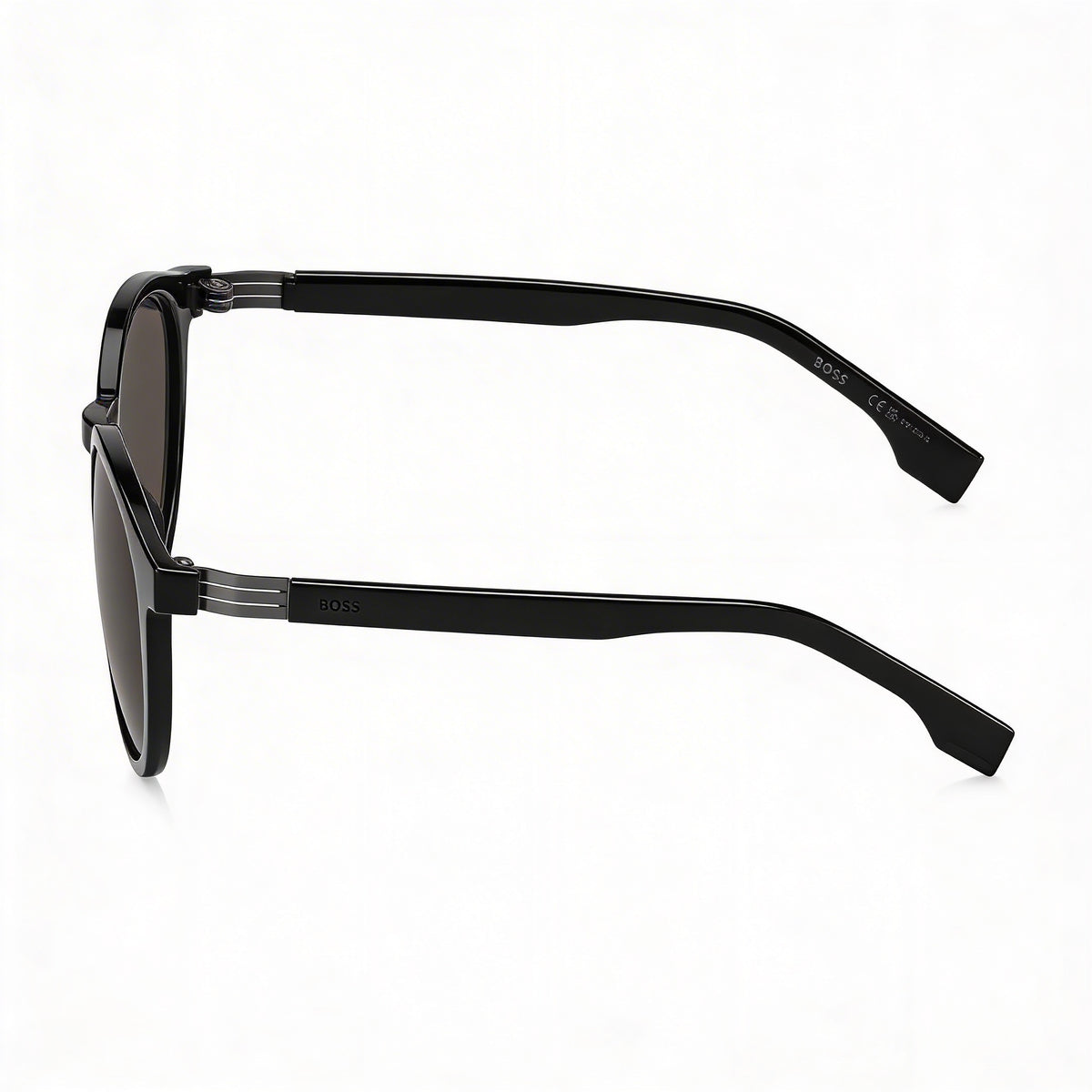 Gafas de sol redondas Hugo Boss para hombre, negras/grises, 51 mm, Photo 2