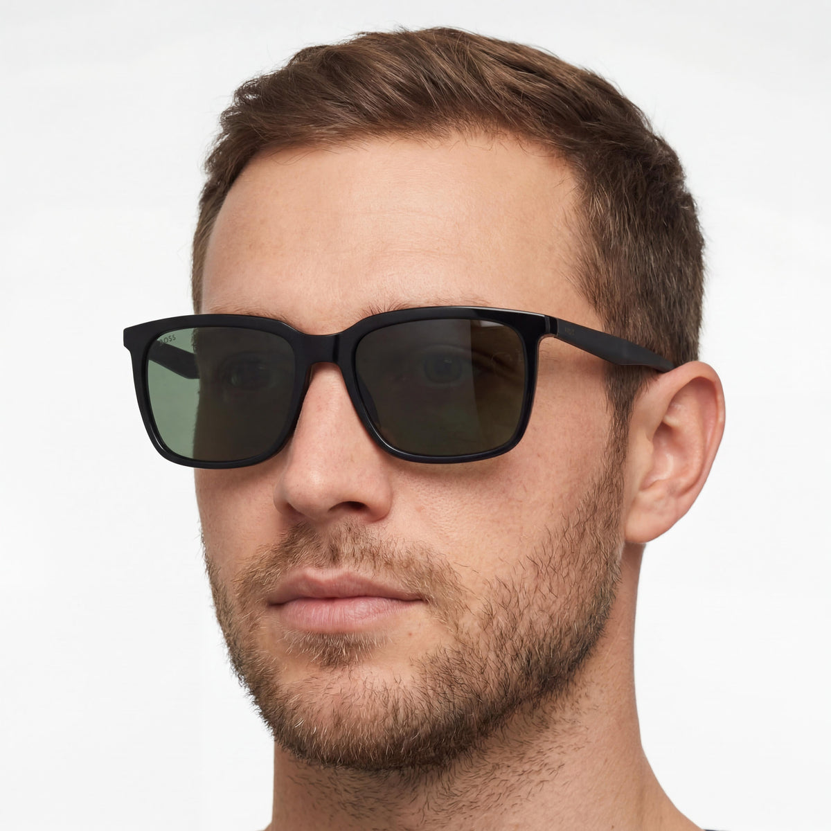 Gafas de sol rectangulares unisex Hugo Boss BOSS 1579/S, negro y verde, 57 mm, Photo 5