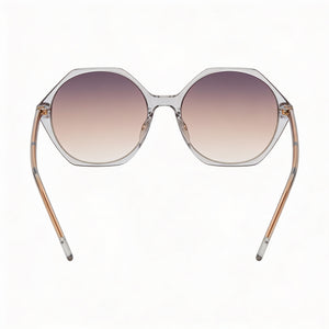Hugo Boss BOSS 1585/S Round Sunglasses Women — side view, Non-Polarized Grey Brown lens
