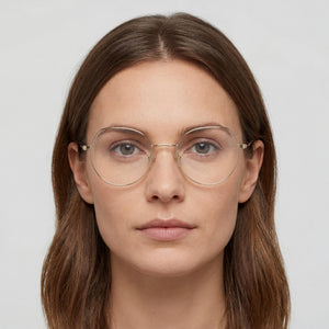 Hugo Boss BOSS 1591 Round Eyeglasses for Women — interior view, Plastic demo lenses