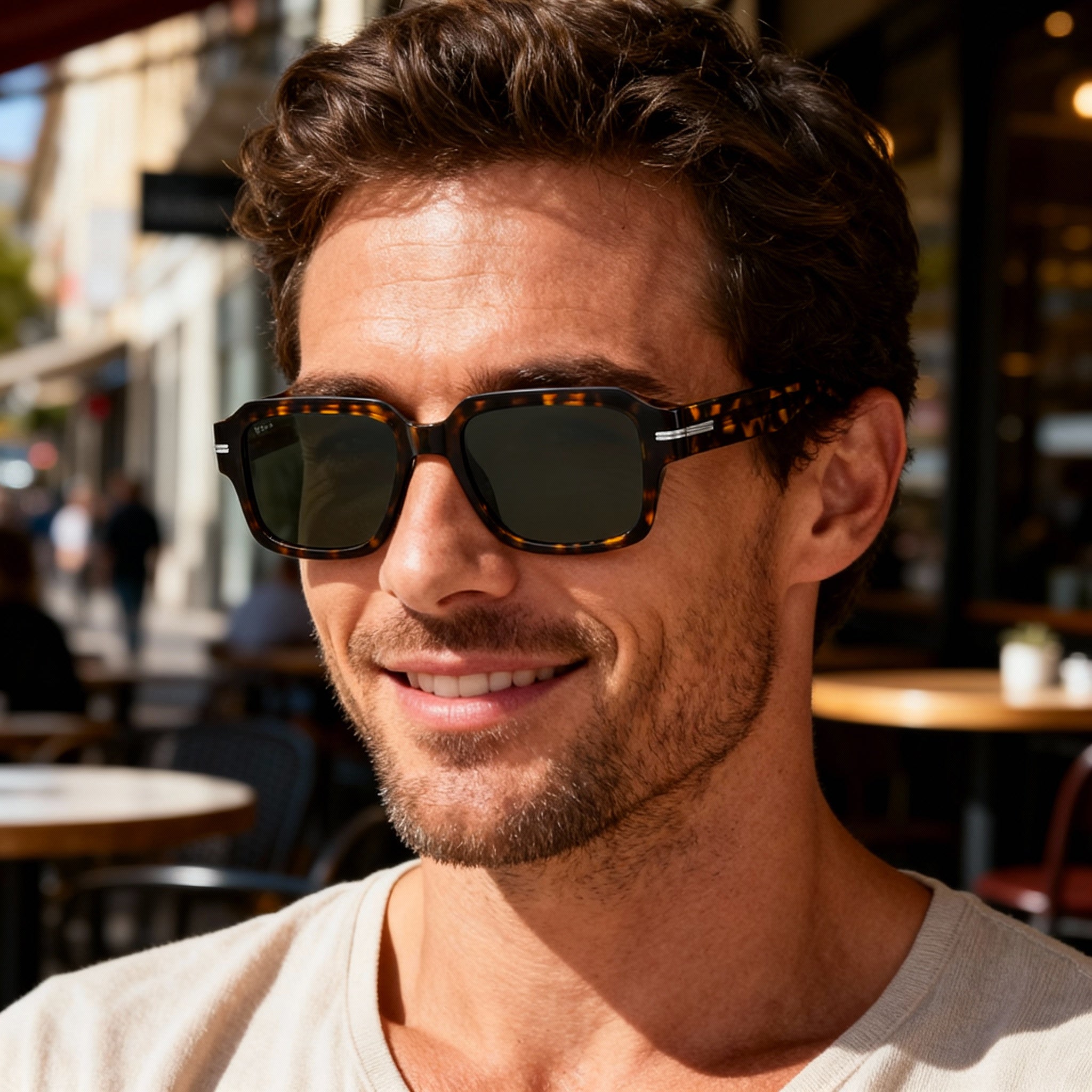Gafas de sol rectangulares para hombre Hugo Boss BOSS 1596/S Havana Green, 53mm, Photo 4