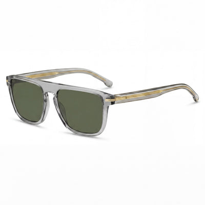 Hugo Boss BOSS 1599/S Green Rectangle Sunglasses for Women, Grey lens