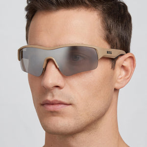 Hugo Boss Boss 1607/S Beige Sunglasses Unisex — outdoor wear, Silver Non-Polarized lens