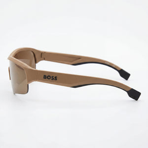 Hugo Boss Boss 1607/S Shield Sunglasses Unisex — side view, Non-Polarized Silver lens