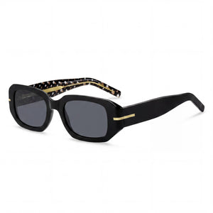 Hugo Boss BOSS 1608/S Black Rectangle Sunglasses for Women, Black lens
