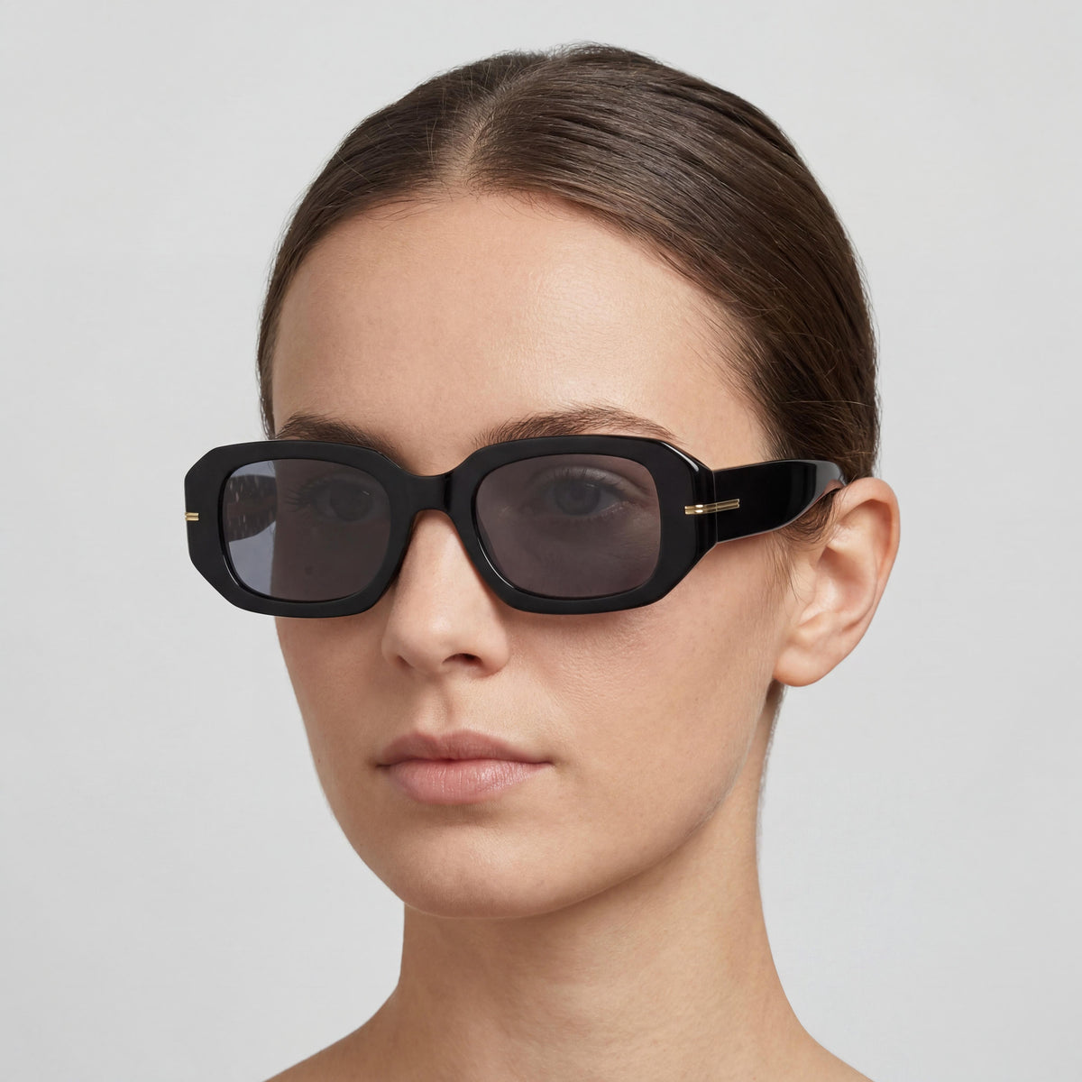 Hugo Boss BOSS 1608/S Black Rectangle Sunglasses for Women, 50mm, Photo 5