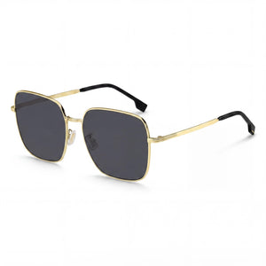 Hugo Boss BOSS 1613/F/SK Gold Square Sunglasses for Women, Gold lens
