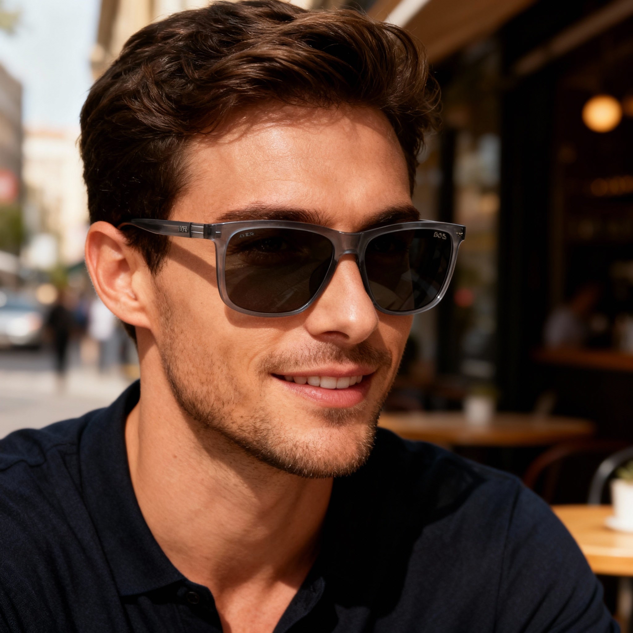 Gafas de sol rectangulares para hombre Hugo Boss BOSS 1617/F/S grises, 59 mm, Photo 4